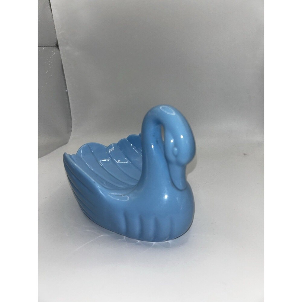 Vintage 1994 Blue Plastic Lucite SWAN SOAP DISH Candy Dish Kitsch Trinket